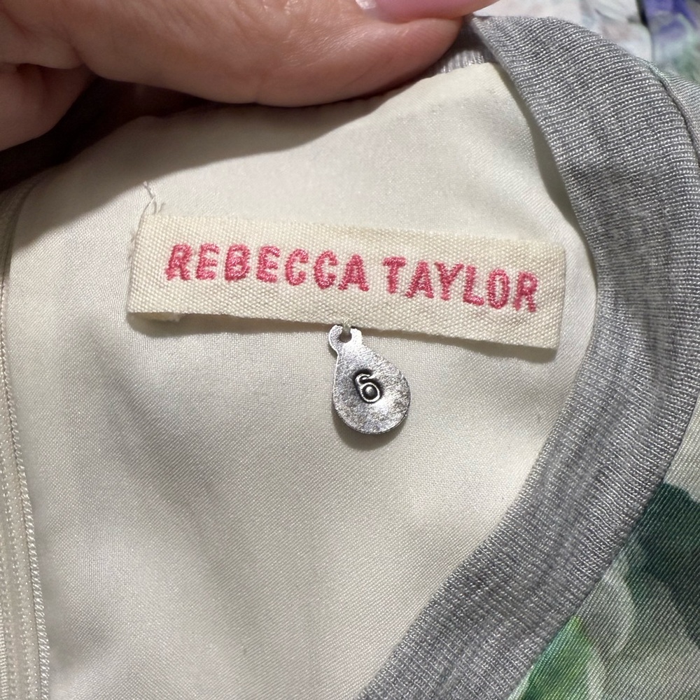 Rebecca Taylor Enchanted Garden Floral Watercolor Mini Dress 6 Summer Easter - Picture 13 of 16